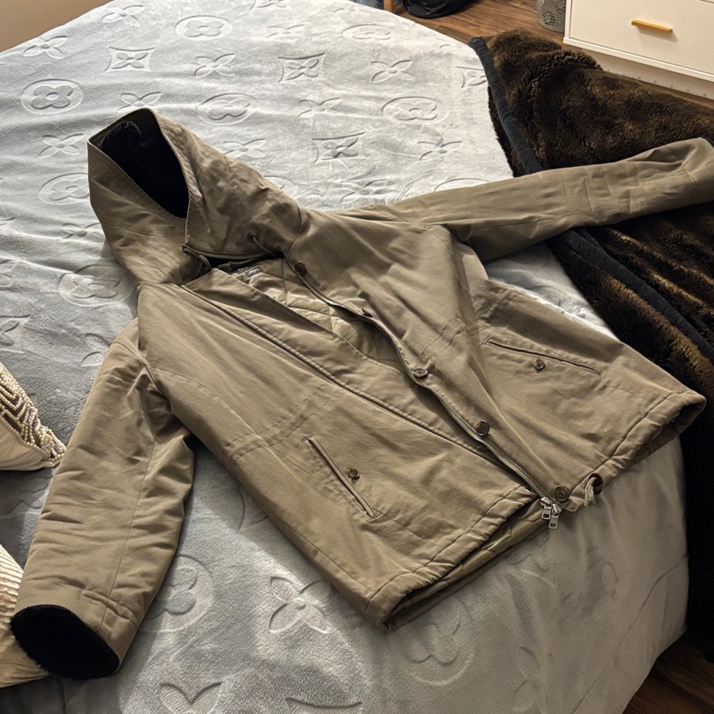 Armani Exchange size S Women’s Camo Black Fleece Hood and sleeves Jacket
